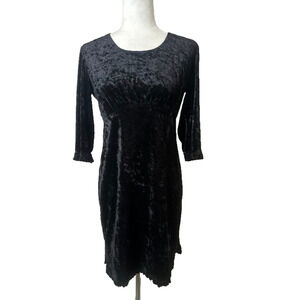 Vintage Brett Alixander Y2K Babydoll Velvet Dress 6 Black Whimsigoth Witchy Goth